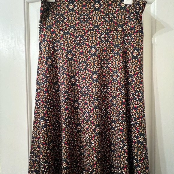 LuLaRoe A-Line Skirt with Red and Gold Pattern - Picture 1 of 1